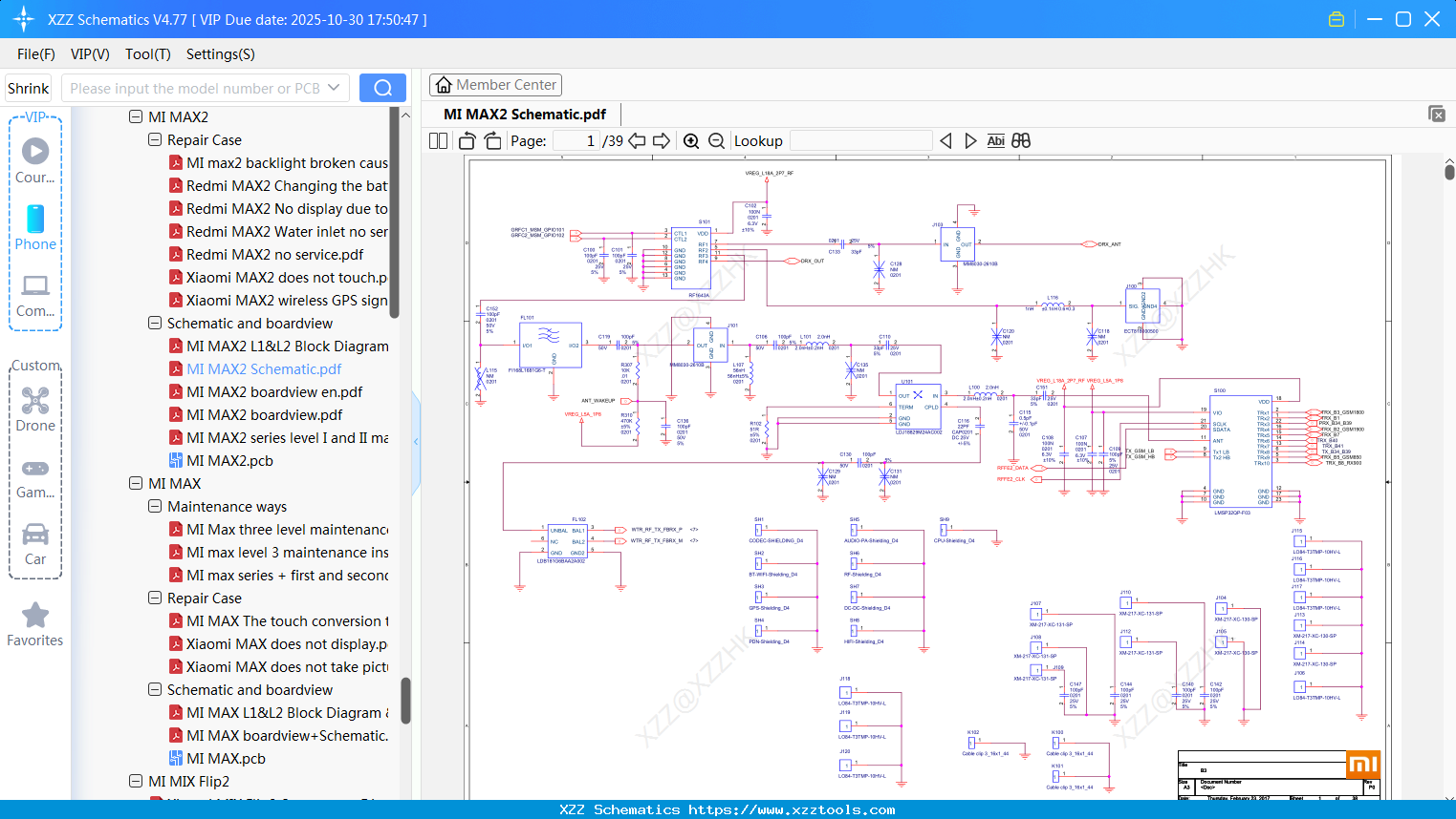 Xiaomi MI MAX2 Schematic